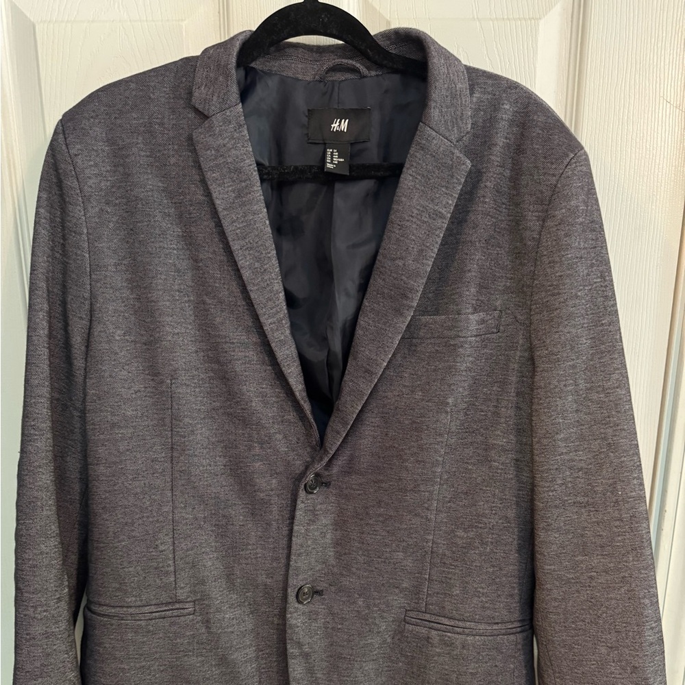 H&M Blue Sport Coat Slim-Fit Blazer